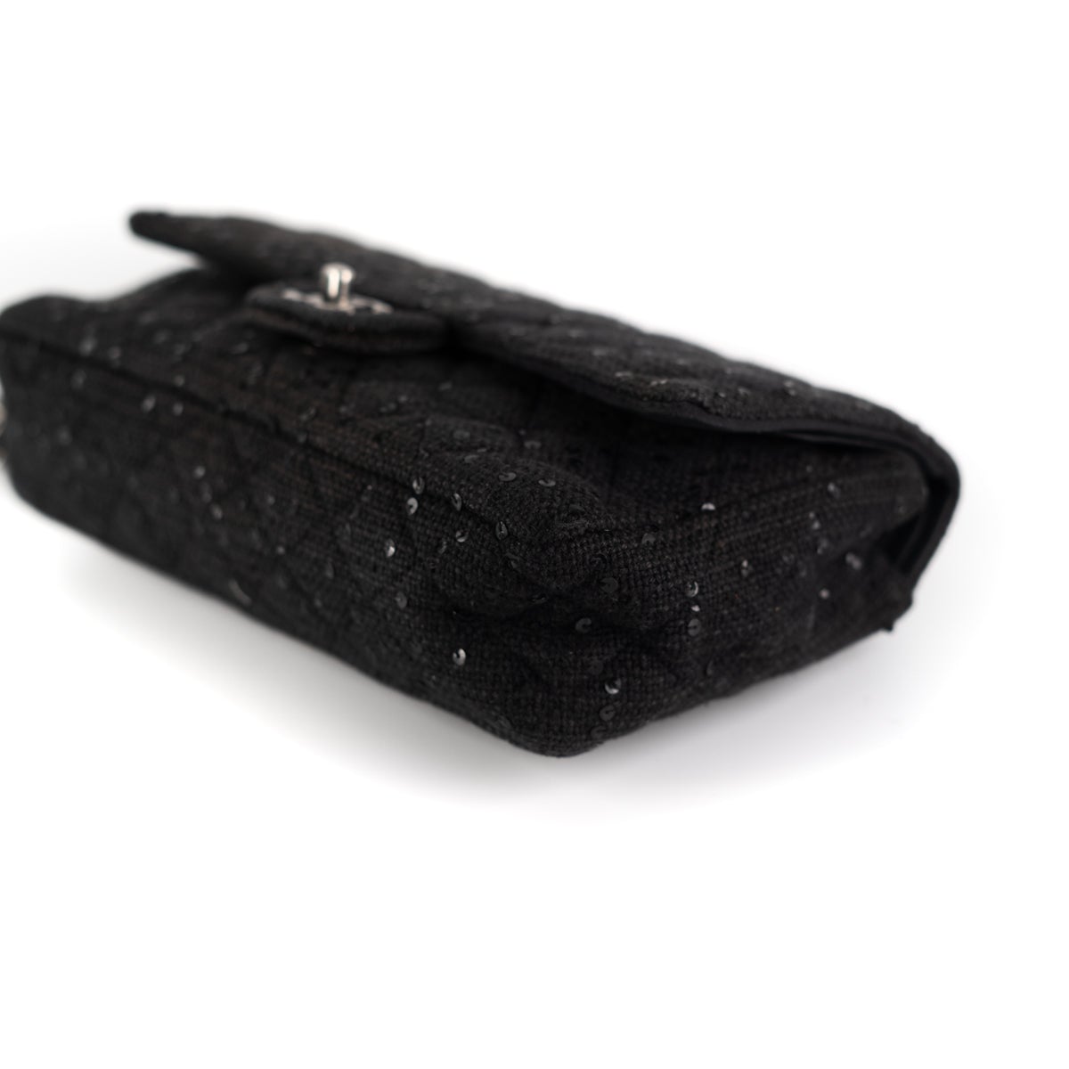 Chanel Quilted Sequins Tweed Flap Bag