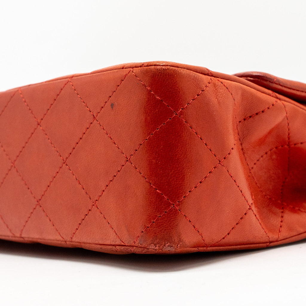 Chanel Medium Classic double flap bag lambskin red