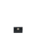 Chanel 22S Detailed Logo Mini Flap Card Holder Caviar Black L