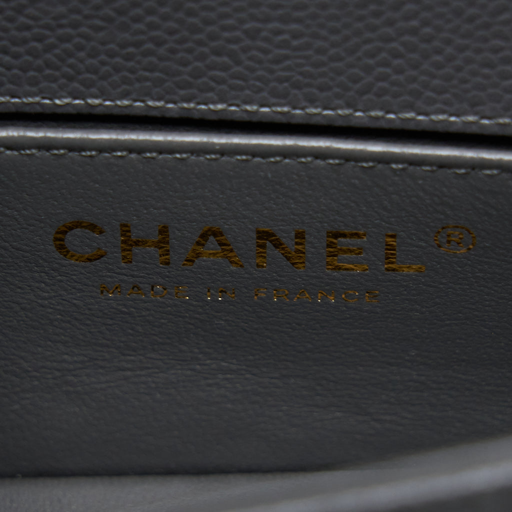 Chanel Mini Boy Bag Caviar Grey Brushed  (Microchip)