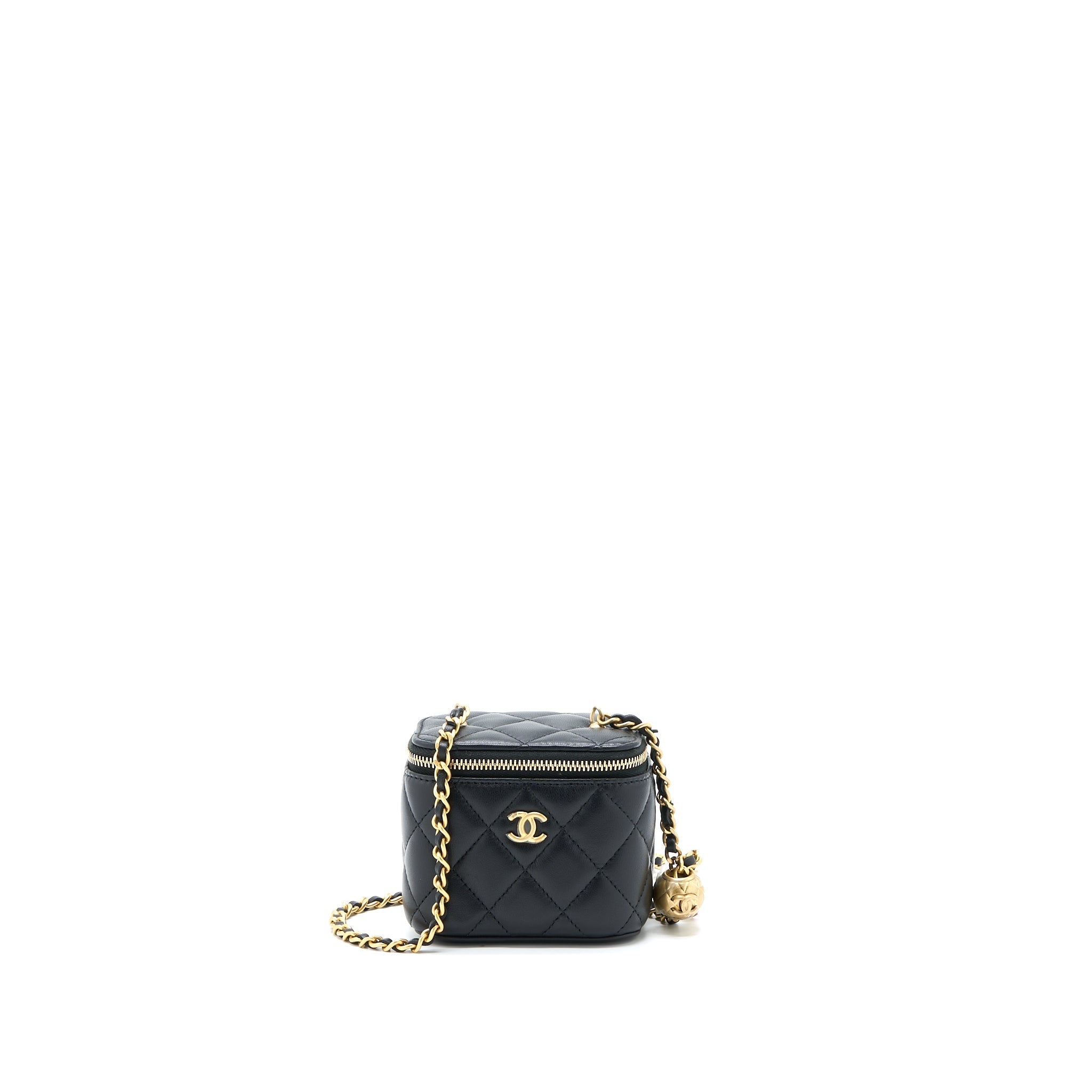 Chanel Pearl Crush Mini Vanity with Chain Lambskin Black  (Microchip)