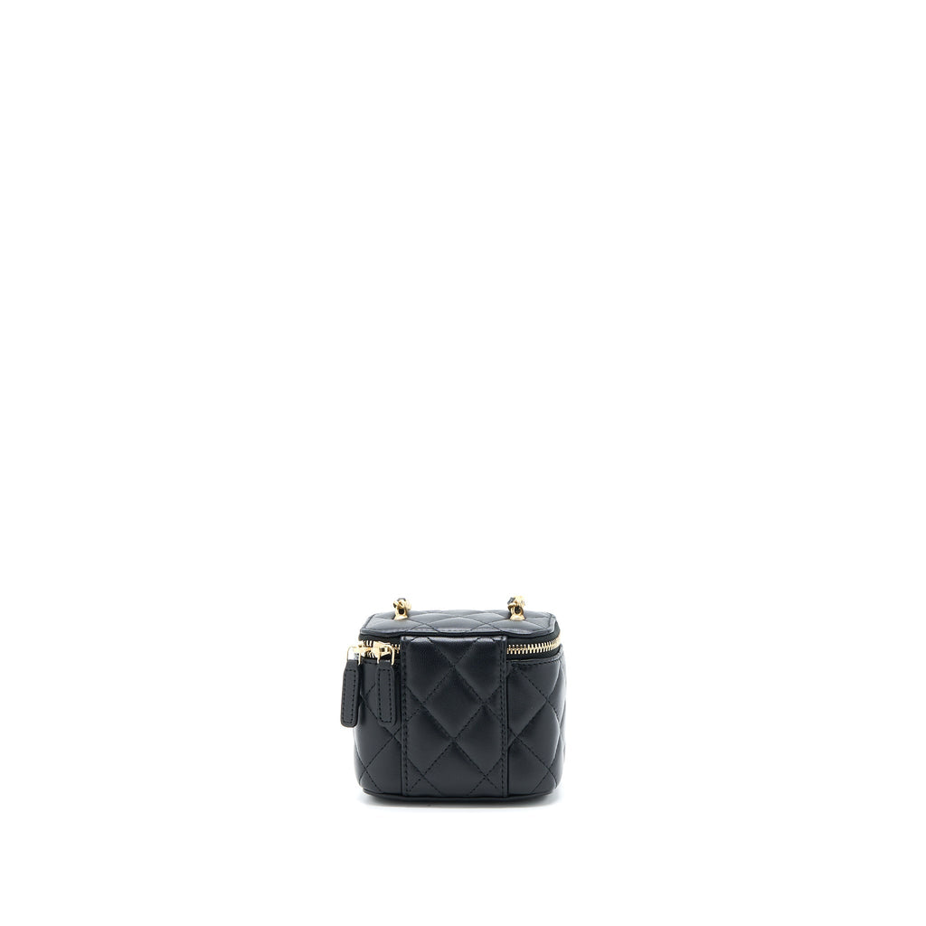 Chanel Pearl Crush Mini Vanity with Chain Lambskin Black  (Microchip)