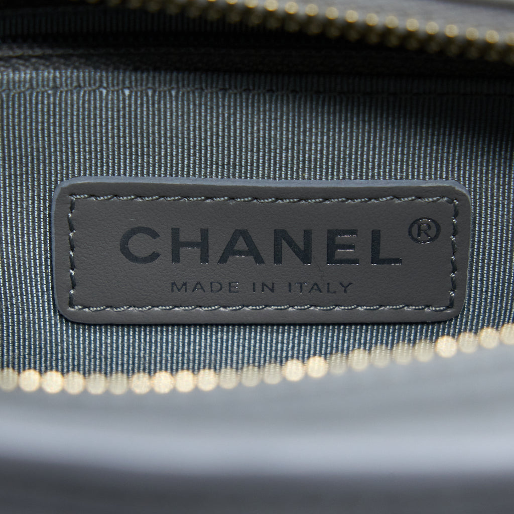 Chanel Chevron Small Gabrielle Hobo Bag Aged Calfskin Grey Multicolour Hardware