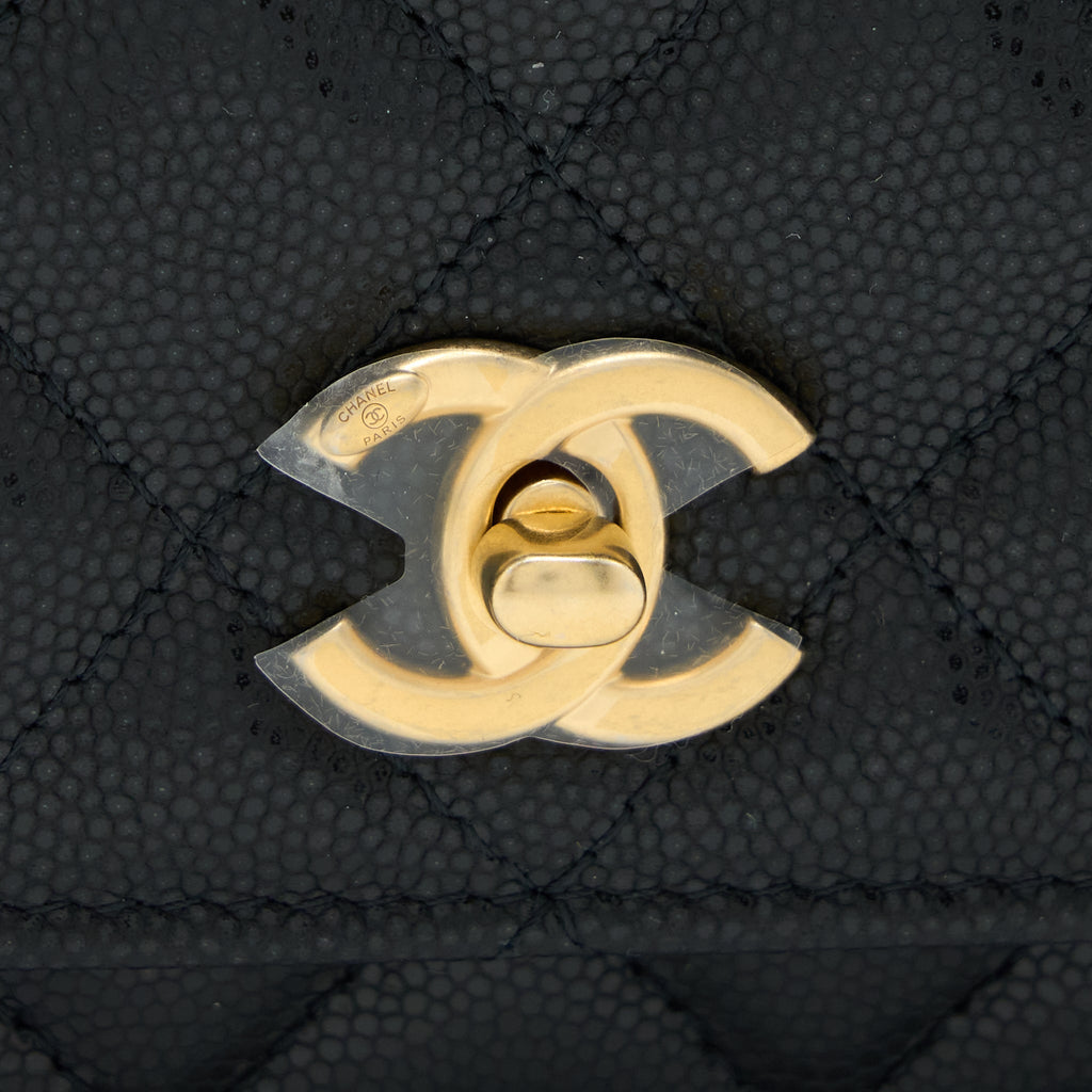 Chanel 22A Twist your button Wallet On Chain Caviar Black  (Microchip)