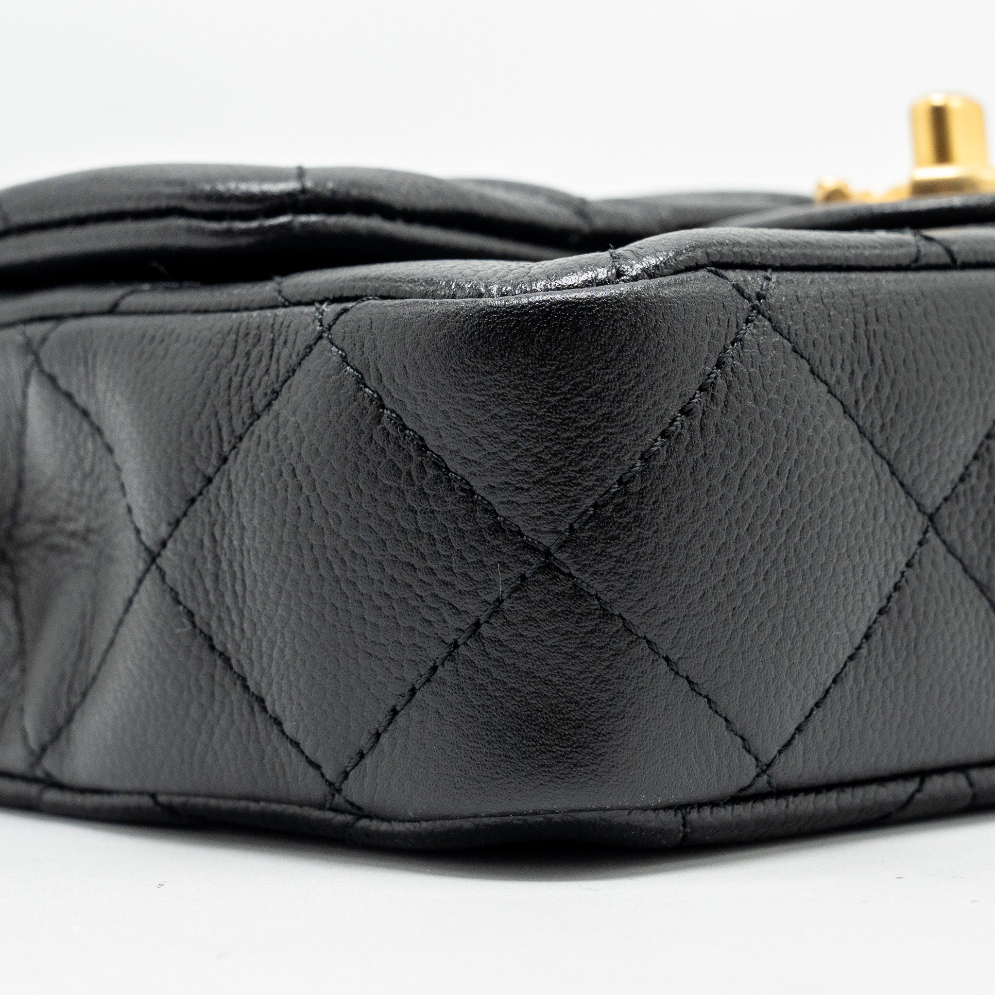 Chanel Coco Love Mini Flap Bag Adjustable Chain Caviar black  (microchip)