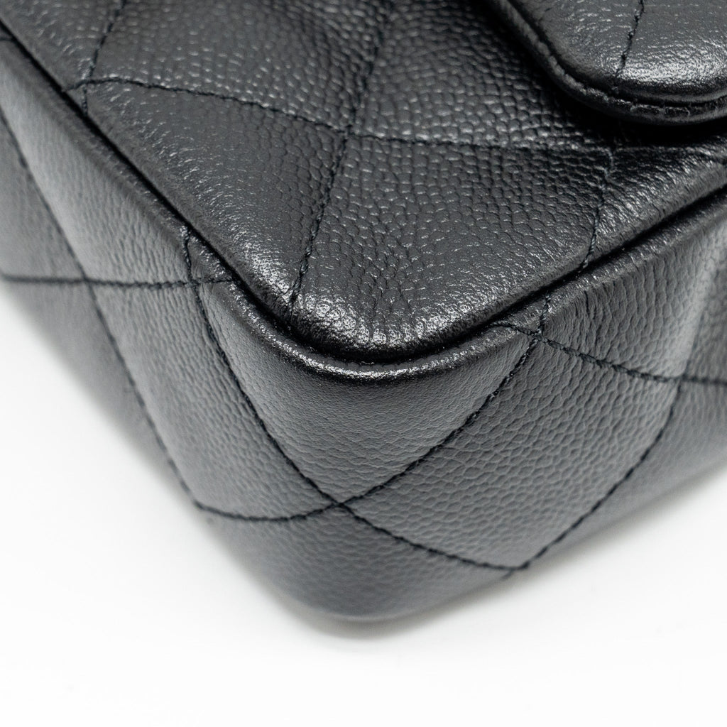 Chanel Coco Love Mini Flap Bag Adjustable Chain Caviar black  (microchip)