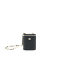 Chanel 22P Vertical Mini Vanity With CC Logo Chain Caviar Black L