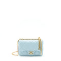 Chanel 22P Seasonal Mini Square Flap Bag Lambskin Light Blue