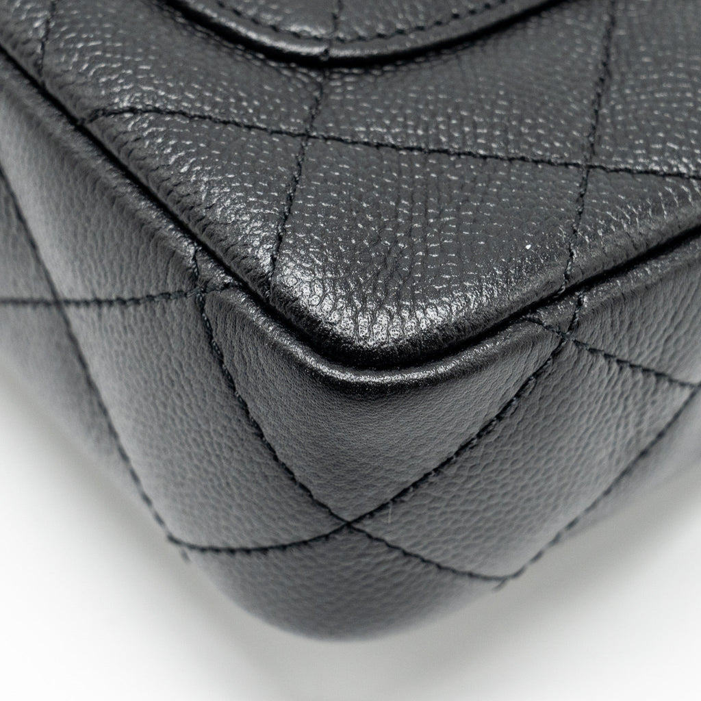 Chanel Coco Love Mini Flap Bag Adjustable Chain Caviar black  (microchip)