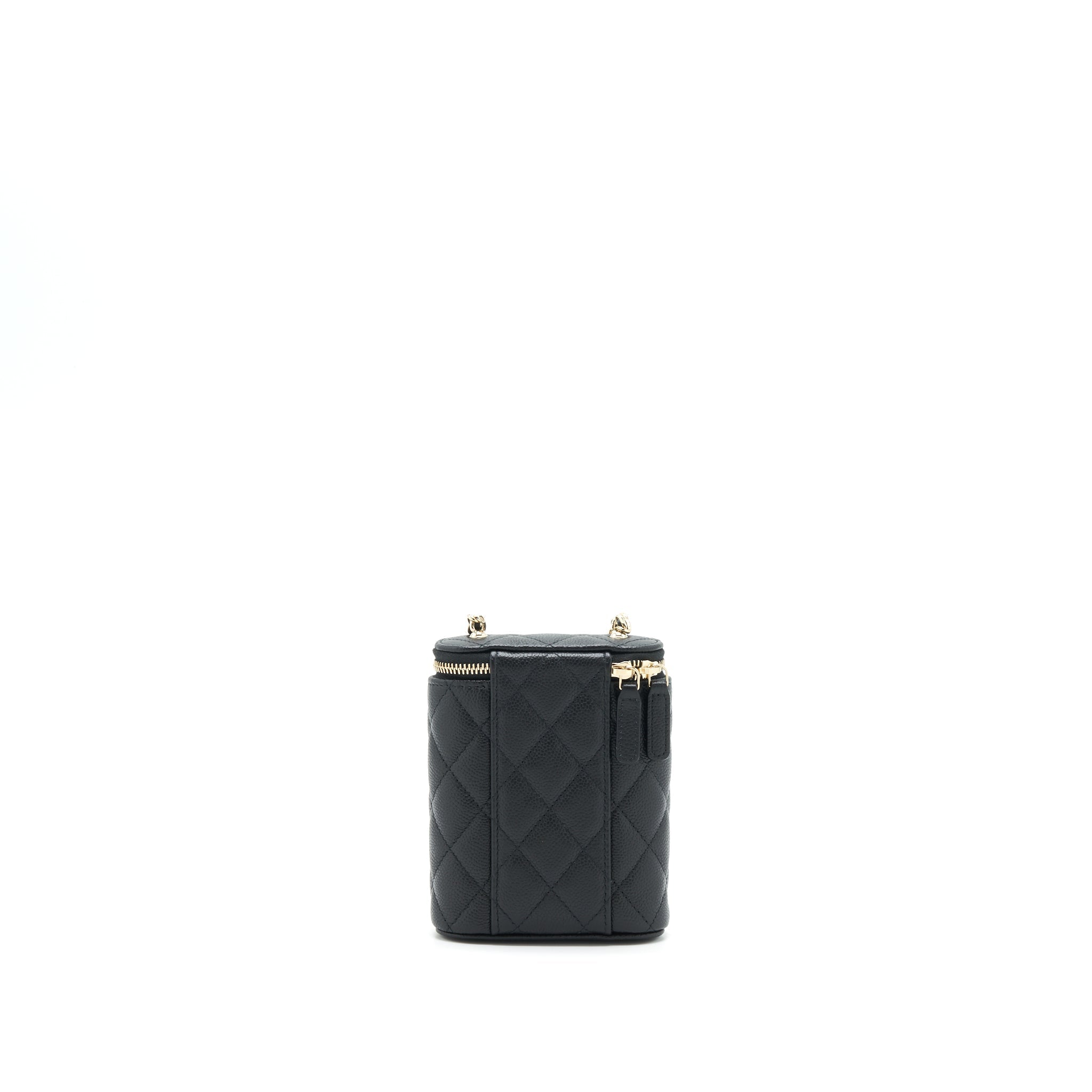 Chanel 22P Vertical Mini Vanity With CC Logo Chain Caviar Black L