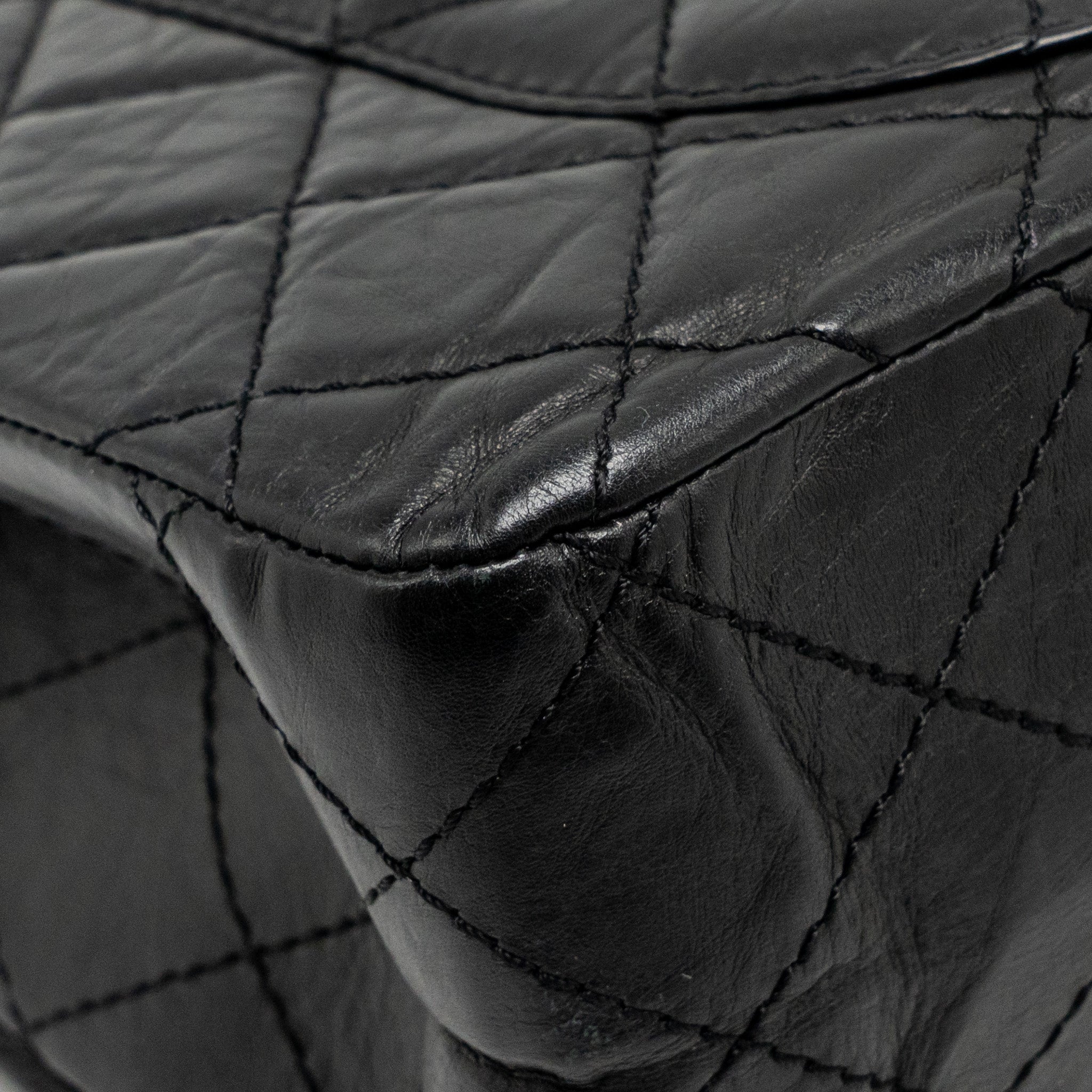 Chanel Large 2.55 226 Reissue Double Flap Bag Aged Calfskin Black