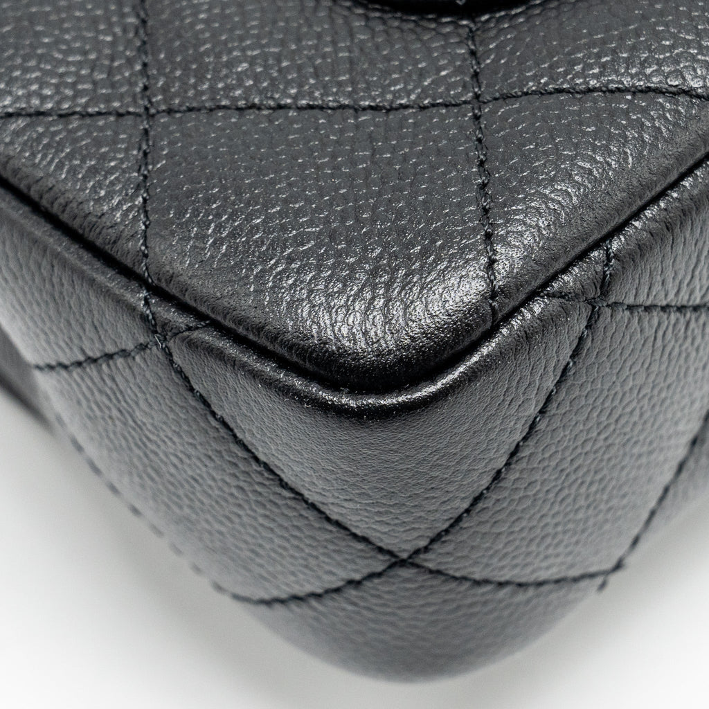 Chanel Coco Love Mini Flap Bag Adjustable Chain Caviar black  (microchip)