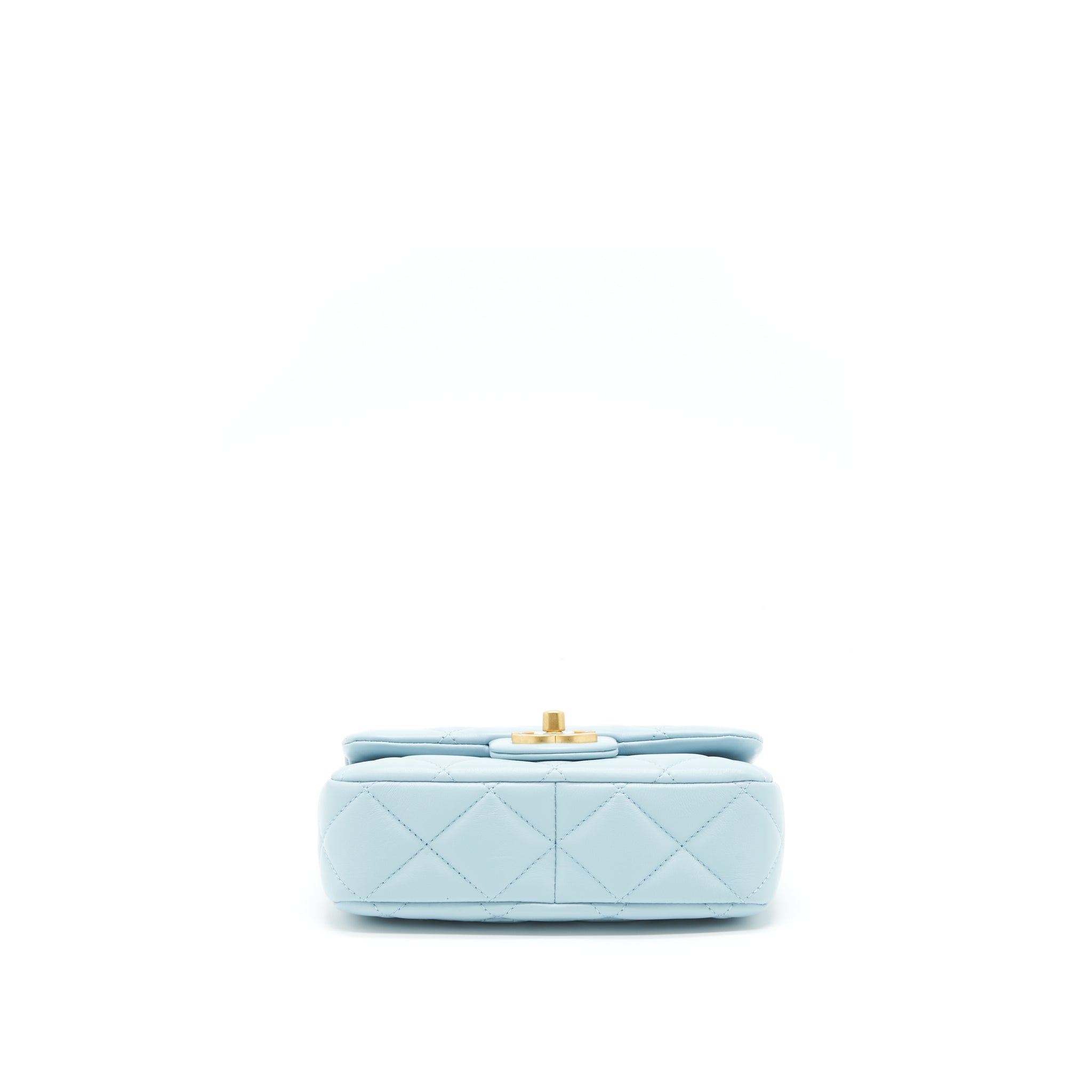 Chanel 22P Seasonal Mini Square Flap Bag Lambskin Light Blue