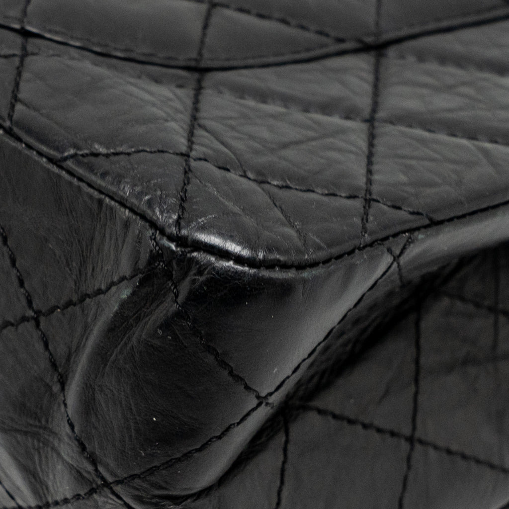 Chanel Large 2.55 226 Reissue Double Flap Bag Aged Calfskin Black