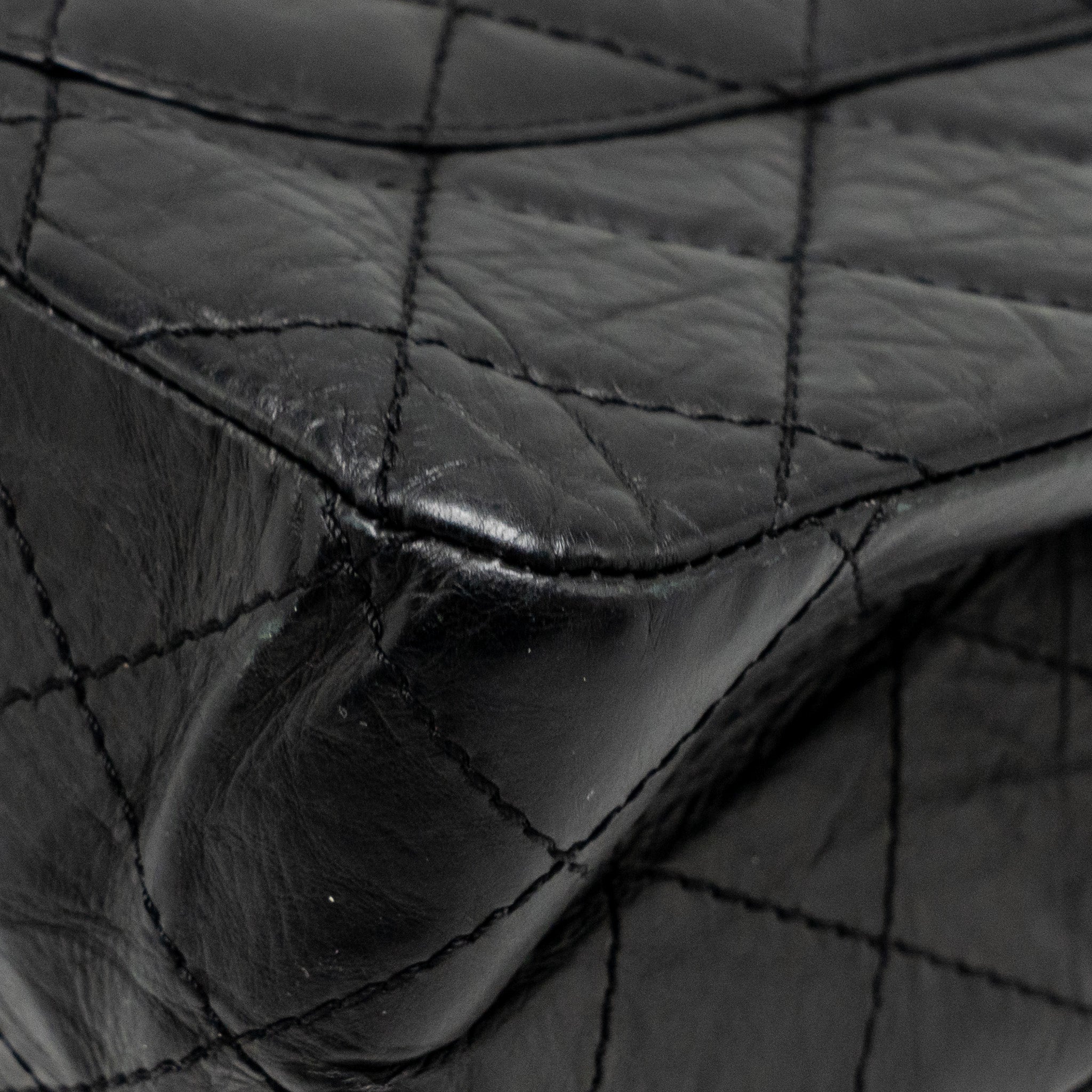 Chanel Large 2.55 226 Reissue Double Flap Bag Aged Calfskin Black