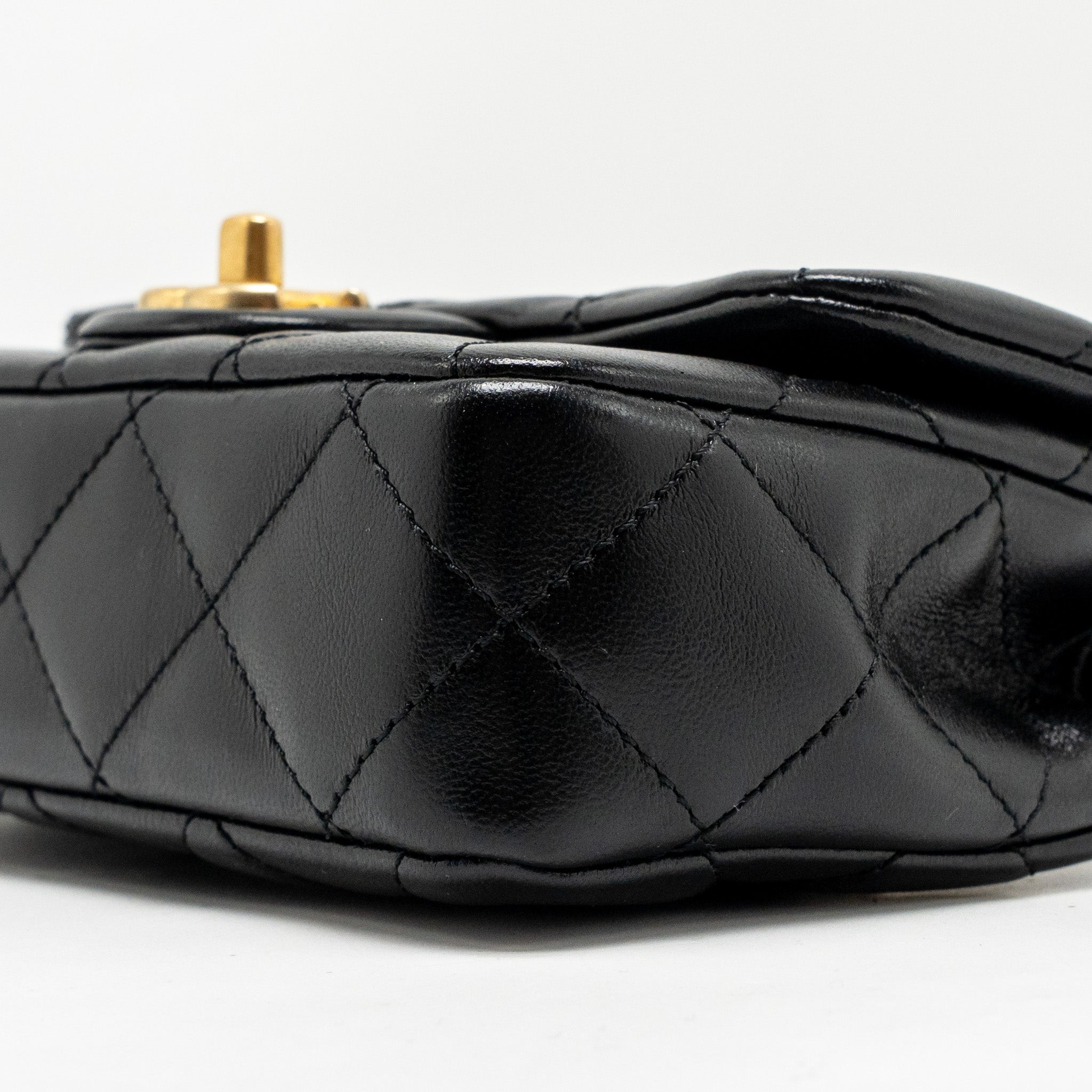 Chanel 25C Coco Love Adjustable Chain Shiny Lambskin Black  (Microchip)
