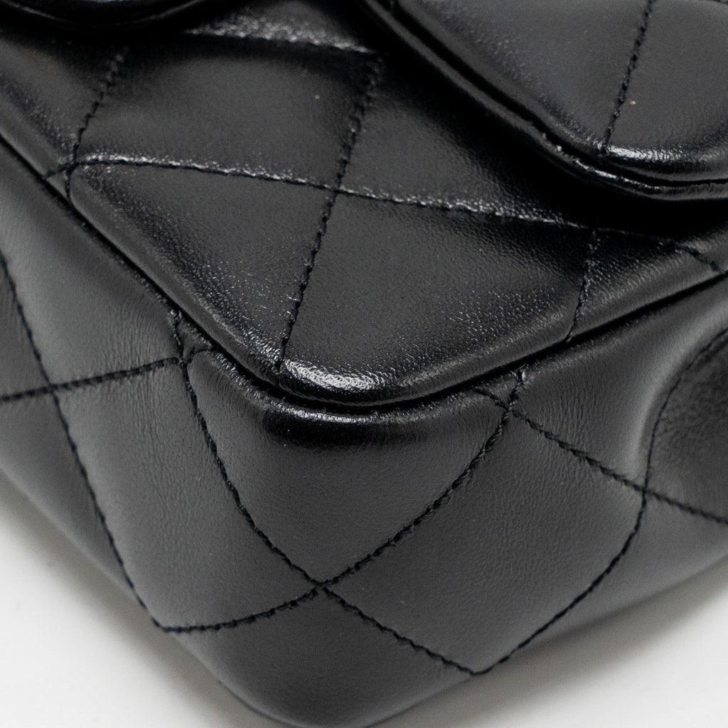 Chanel 25C Coco Love Adjustable Chain Shiny Lambskin Black  (Microchip)