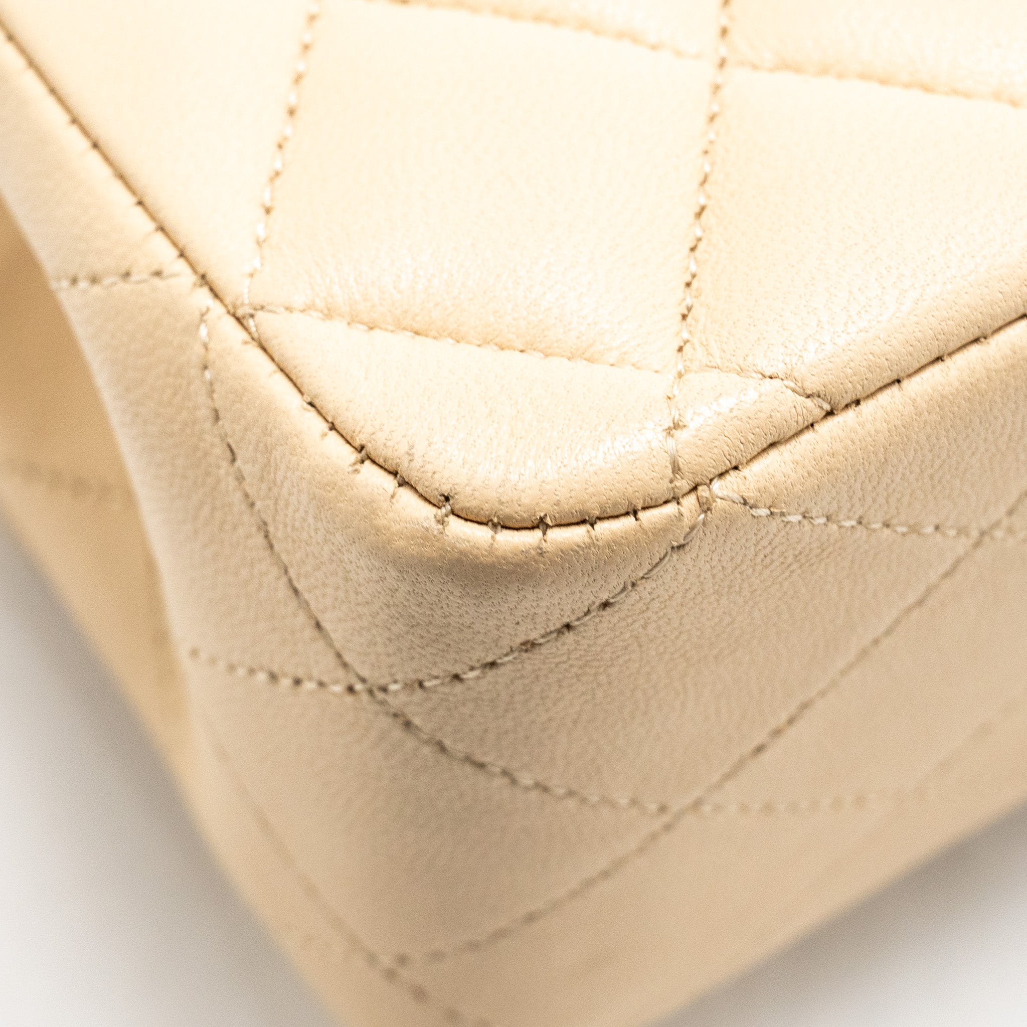 Chanel Medium Classic Double Flat Bag Lambskin Beige