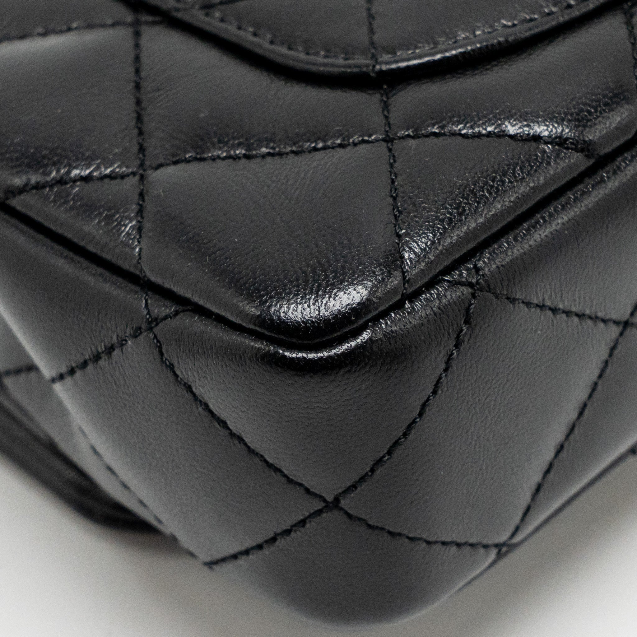 Chanel 25C Coco Love Adjustable Chain Shiny Lambskin Black  (Microchip)