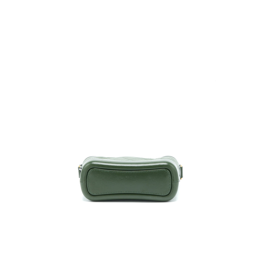 Chanel Small Gabrielle Hobo Bag Aged Calfskin Multicolour Green Multicolour Hardware