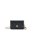 Chanel 22S Pearl Crush Wallet On Chain Lambskin Black