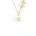 Chanel Heart Necklace Light Gold Tone