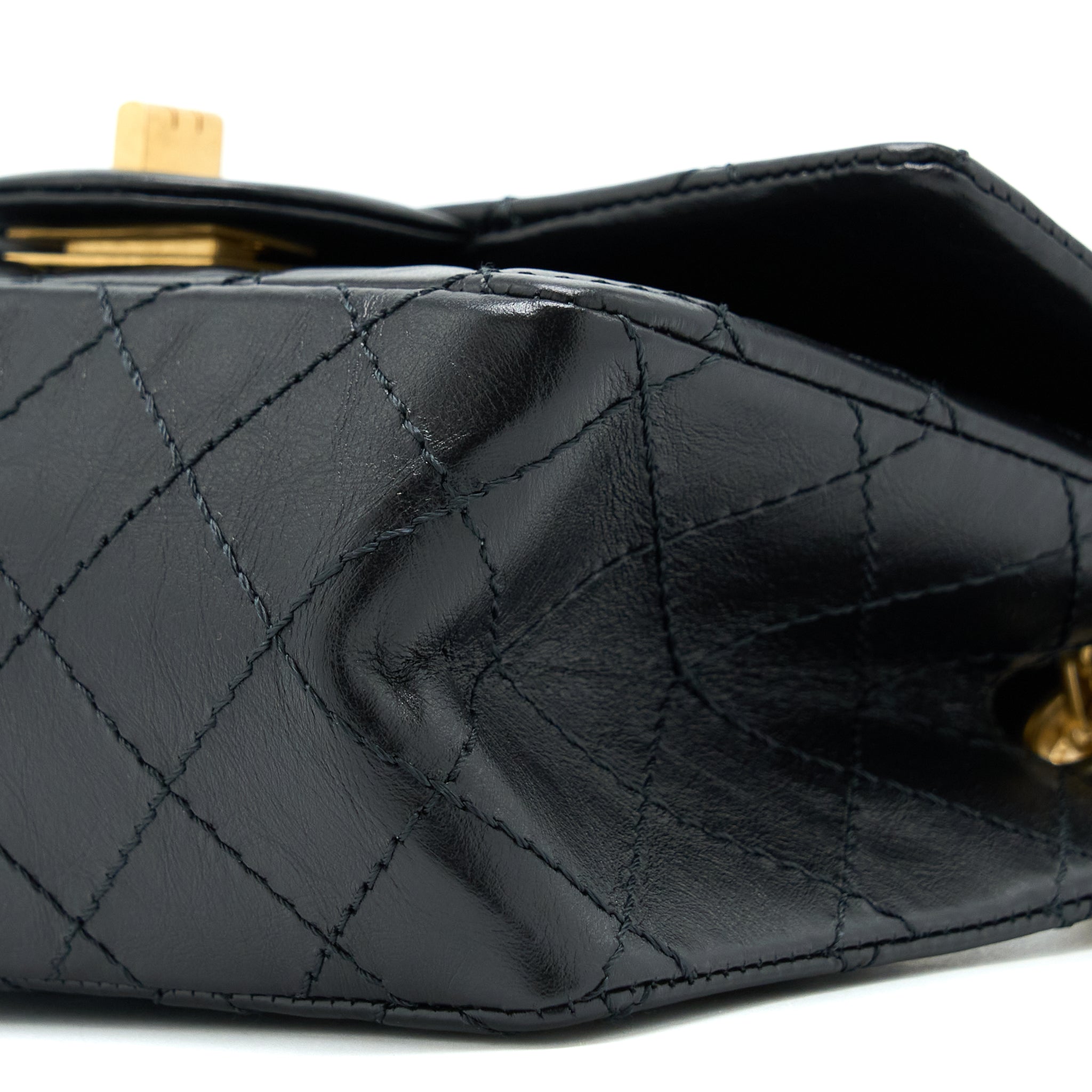 Chanel Mini 2.55 Reissue Flap Bag Aged Calfskin Black Brushed  (Microchip)