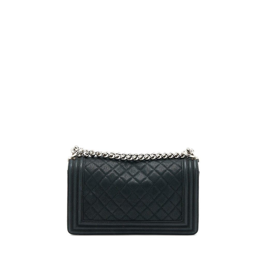 Chanel Medium Boy Bag Grained Calfskin Black
