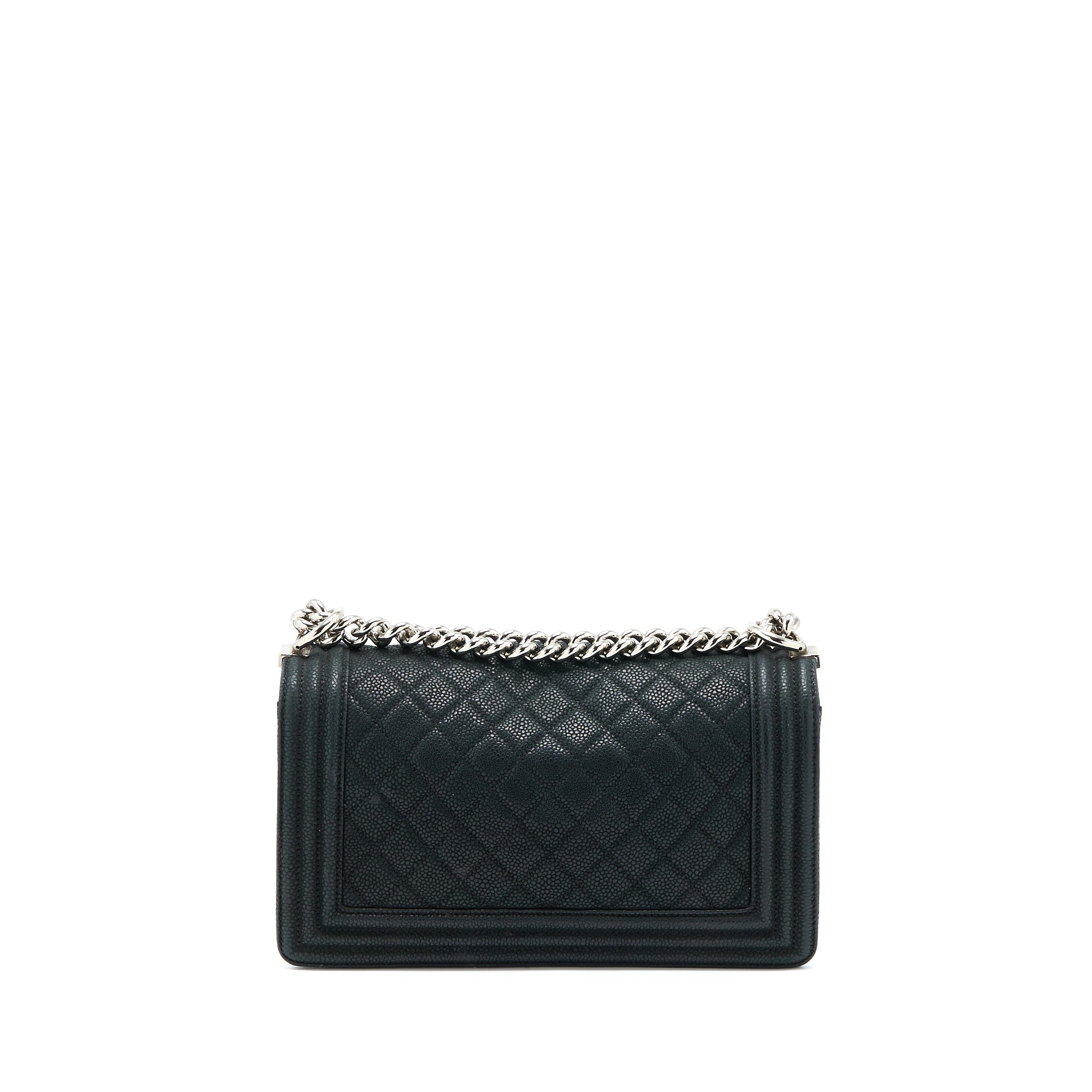 Chanel Medium Boy Bag Grained Calfskin Black