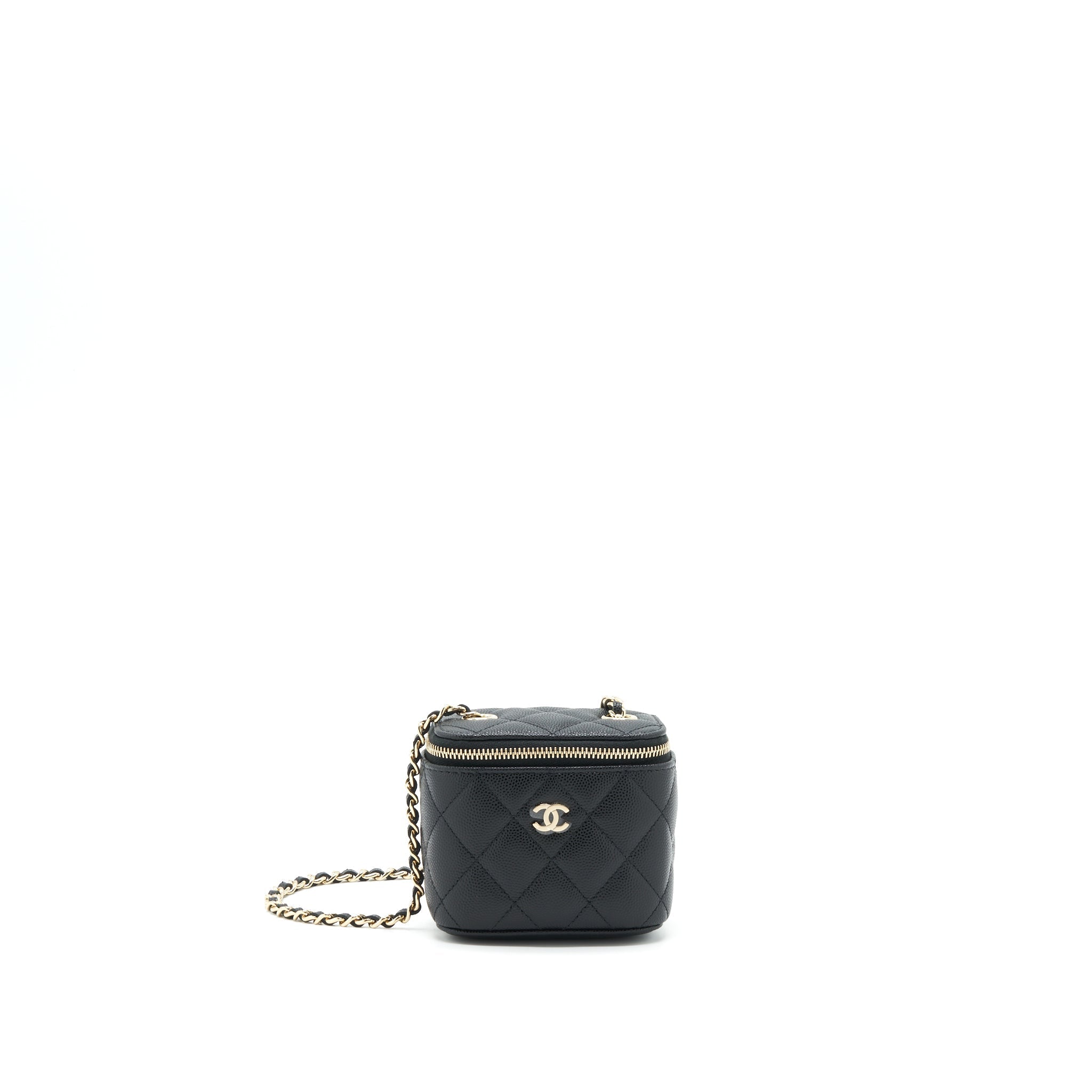 Chanel Mini Vanity With Chain Caviar Black L