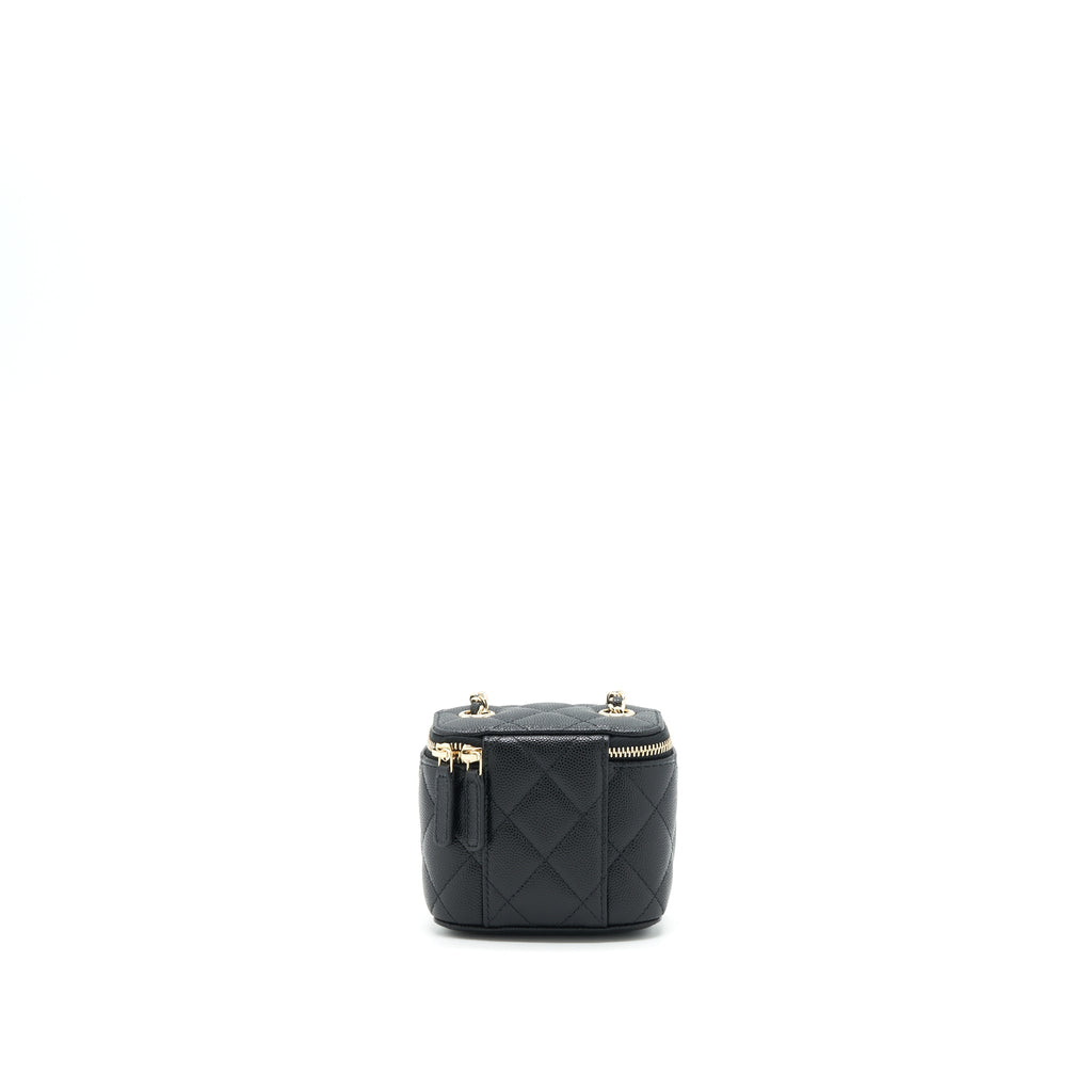 Chanel Mini Vanity With Chain Caviar Black L