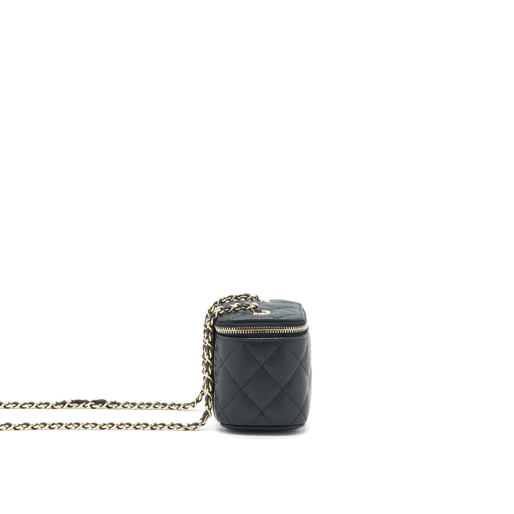 Chanel Mini Vanity With Chain Caviar Black L