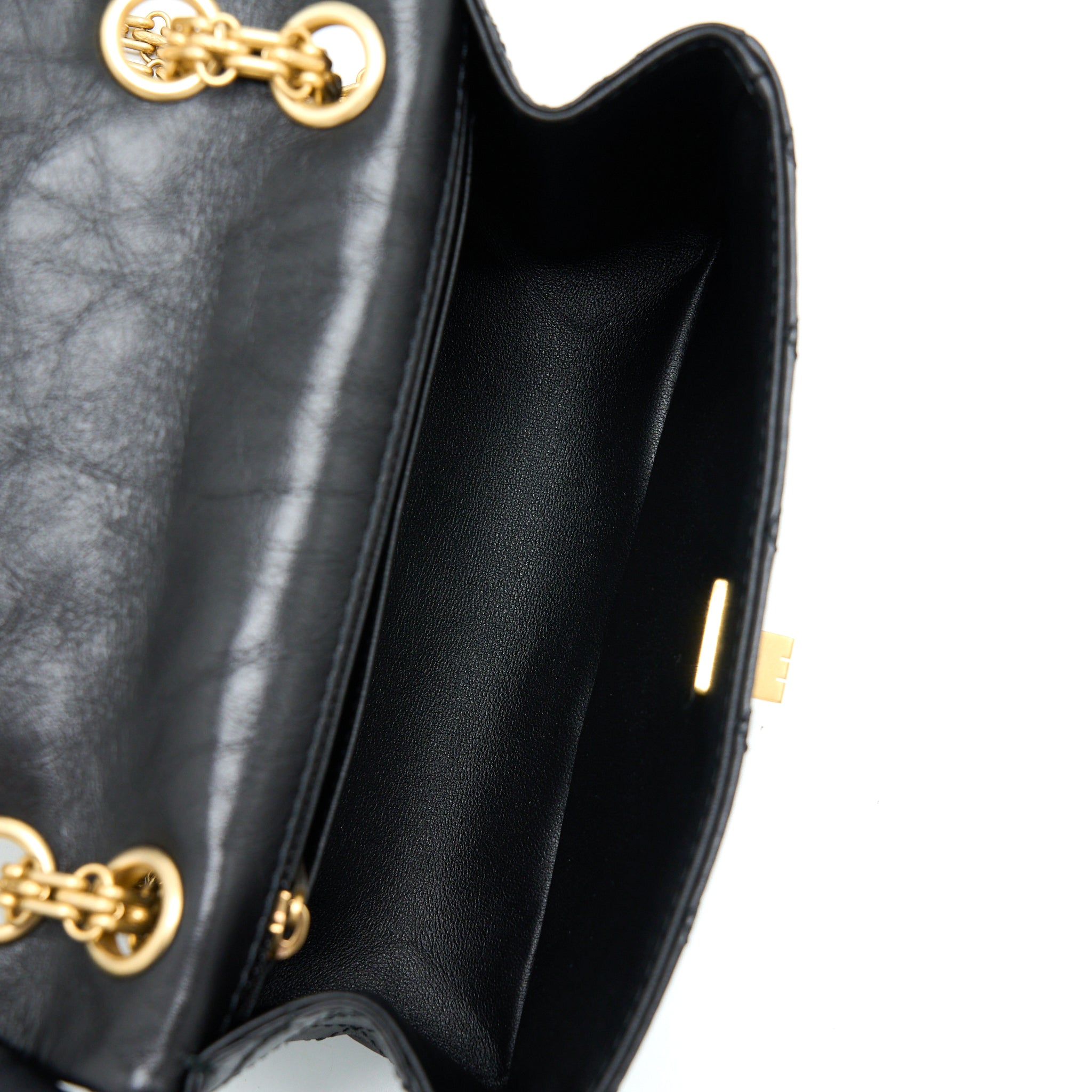 Chanel Mini 2.55 Reissue Flap Bag Aged Calfskin Black Brushed  (Microchip)