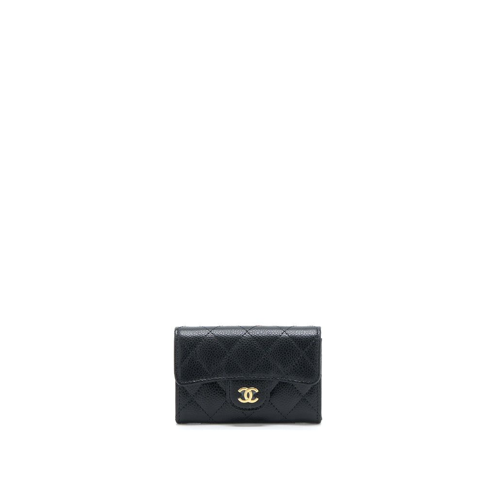 Chanel Classic Flap Card Holder Caviar Black  (Microchip)