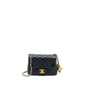 Chanel Pearl Crush Mini Square Flap Bag Lambskin Black  (Microchip)