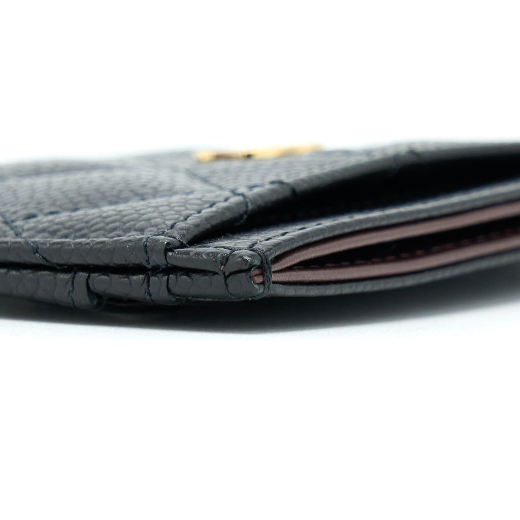 Chanel Class Quilted Card Holder Caviar Black
