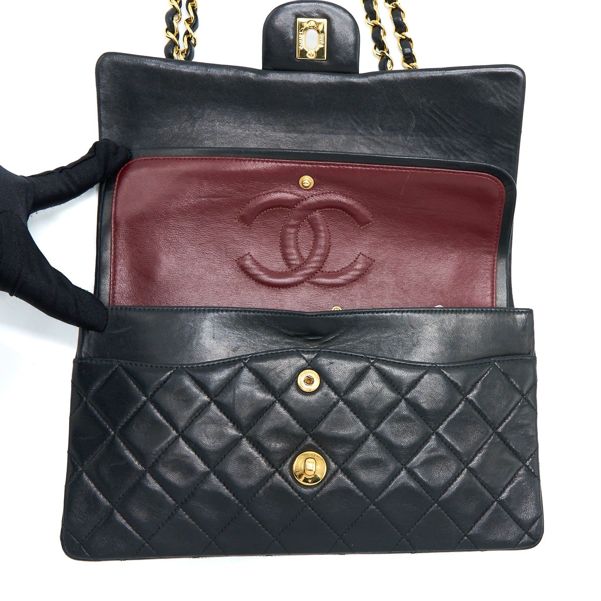 Chanel Vintage Flap Bag Lambskin Black
