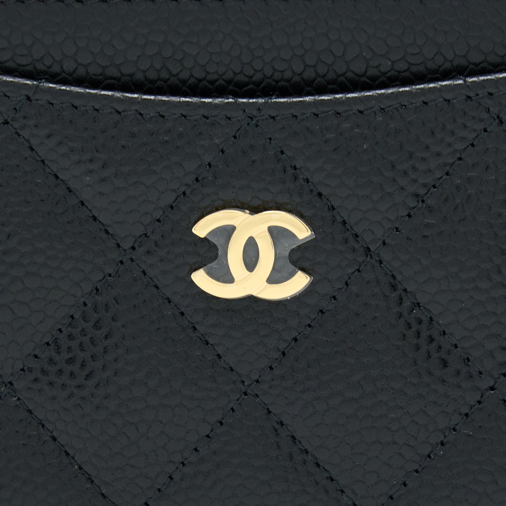 Chanel Class Quilted Card Holder Caviar Black