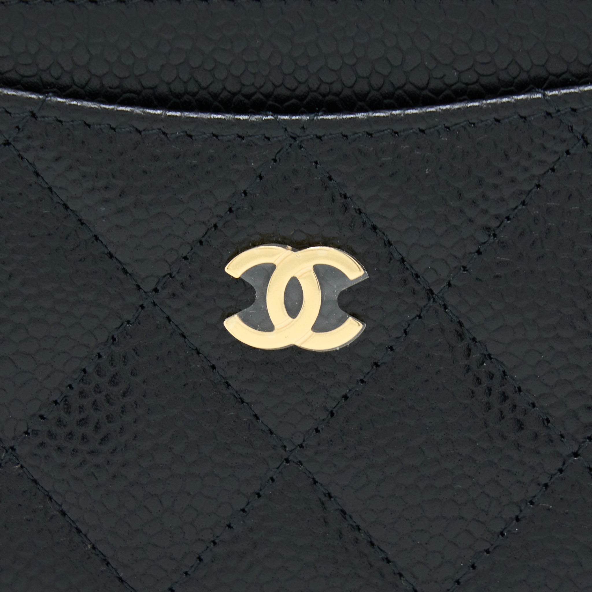 Chanel Class Quilted Card Holder Caviar Black
