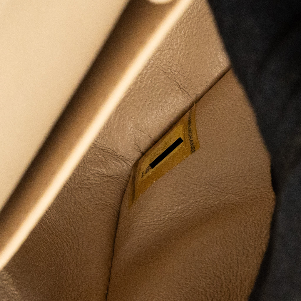 Chanel Medium Classic Double Flat Bag Lambskin Beige