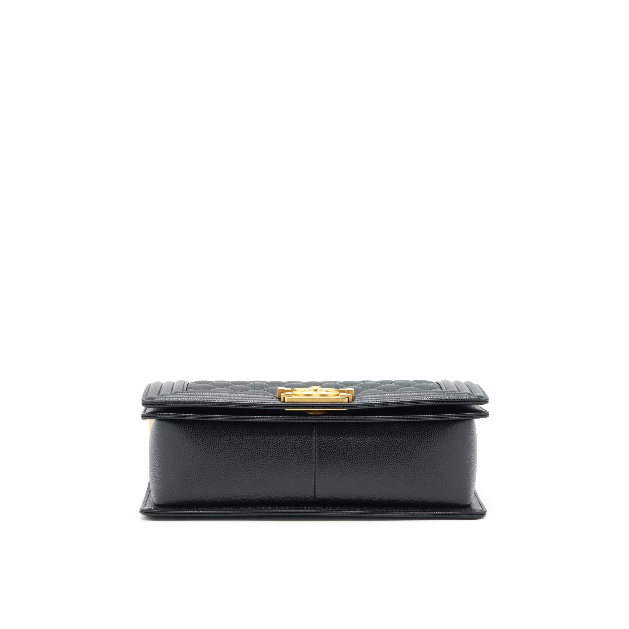 Chanel Medium Boy Bag Caviar Black With Brushed