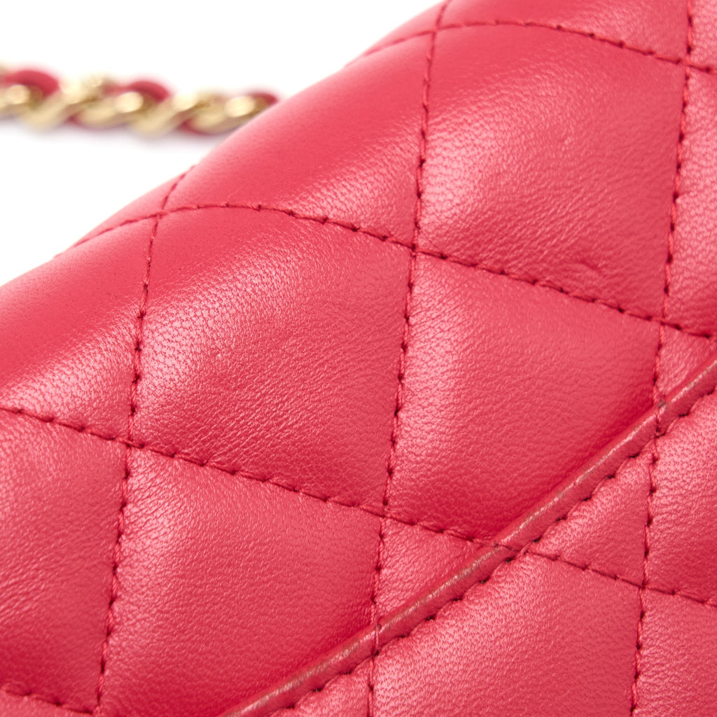 Chanel Classic Wallet On Chain Lambskin Red