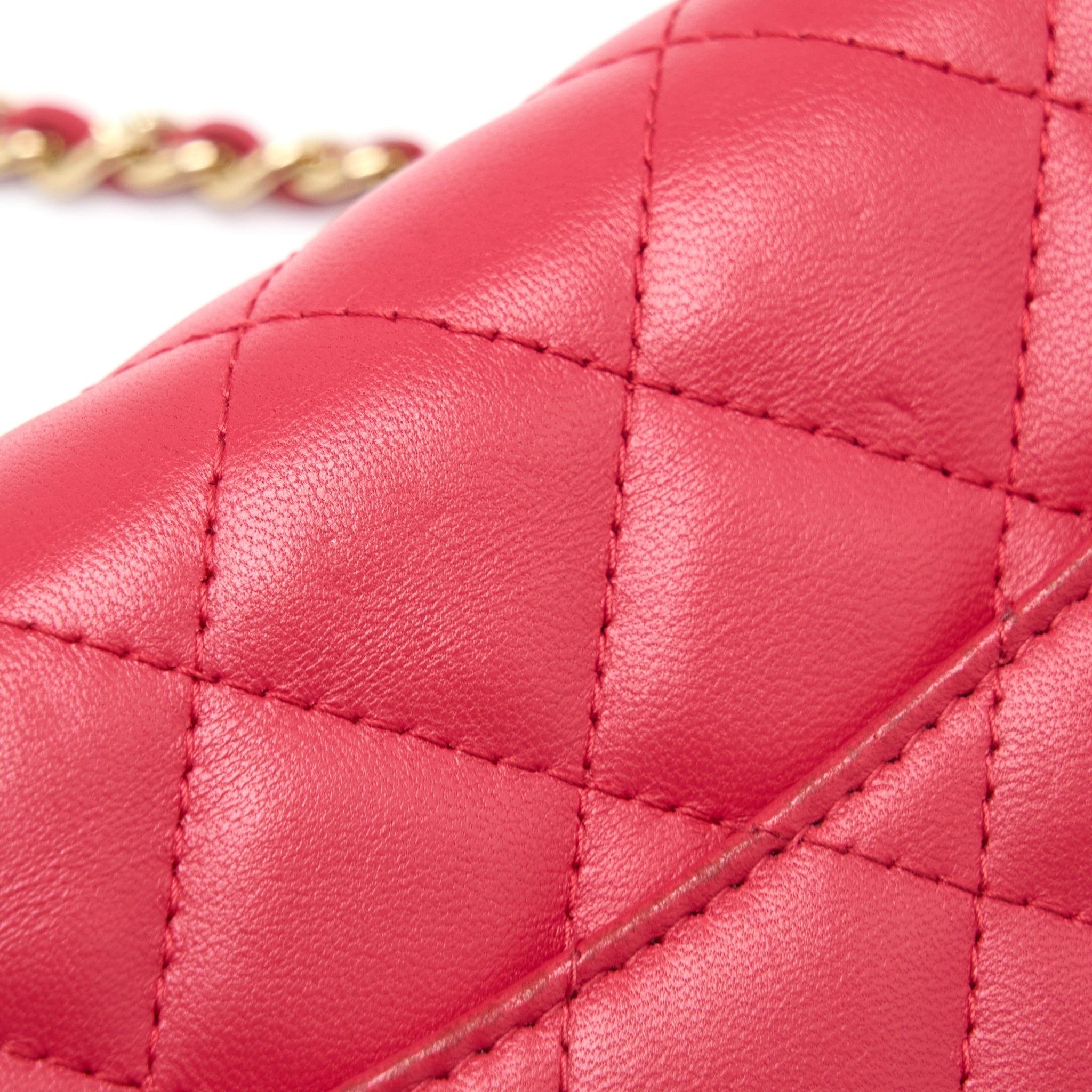 Chanel Classic Wallet On Chain Lambskin Red