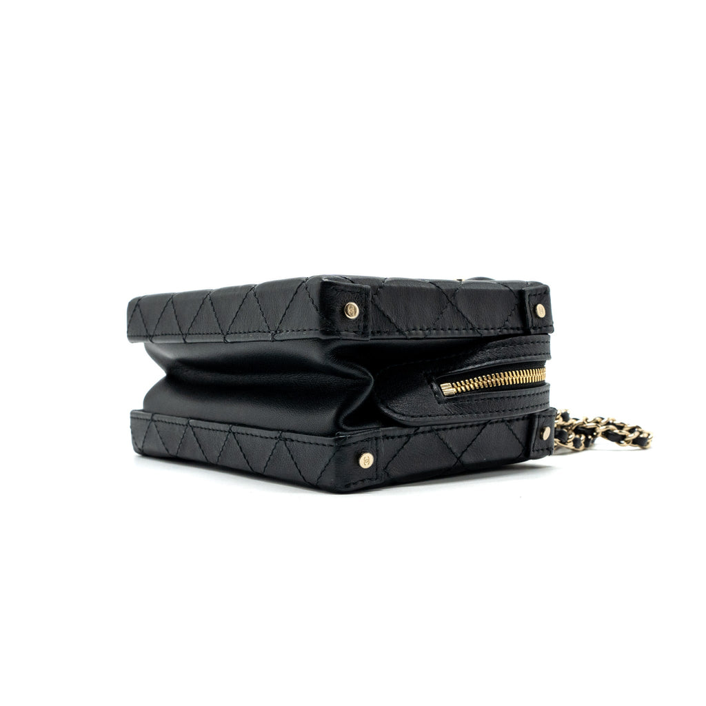 Chanel 22b Top Handle Small Vanity Case Calfskin Black (Microchip)
