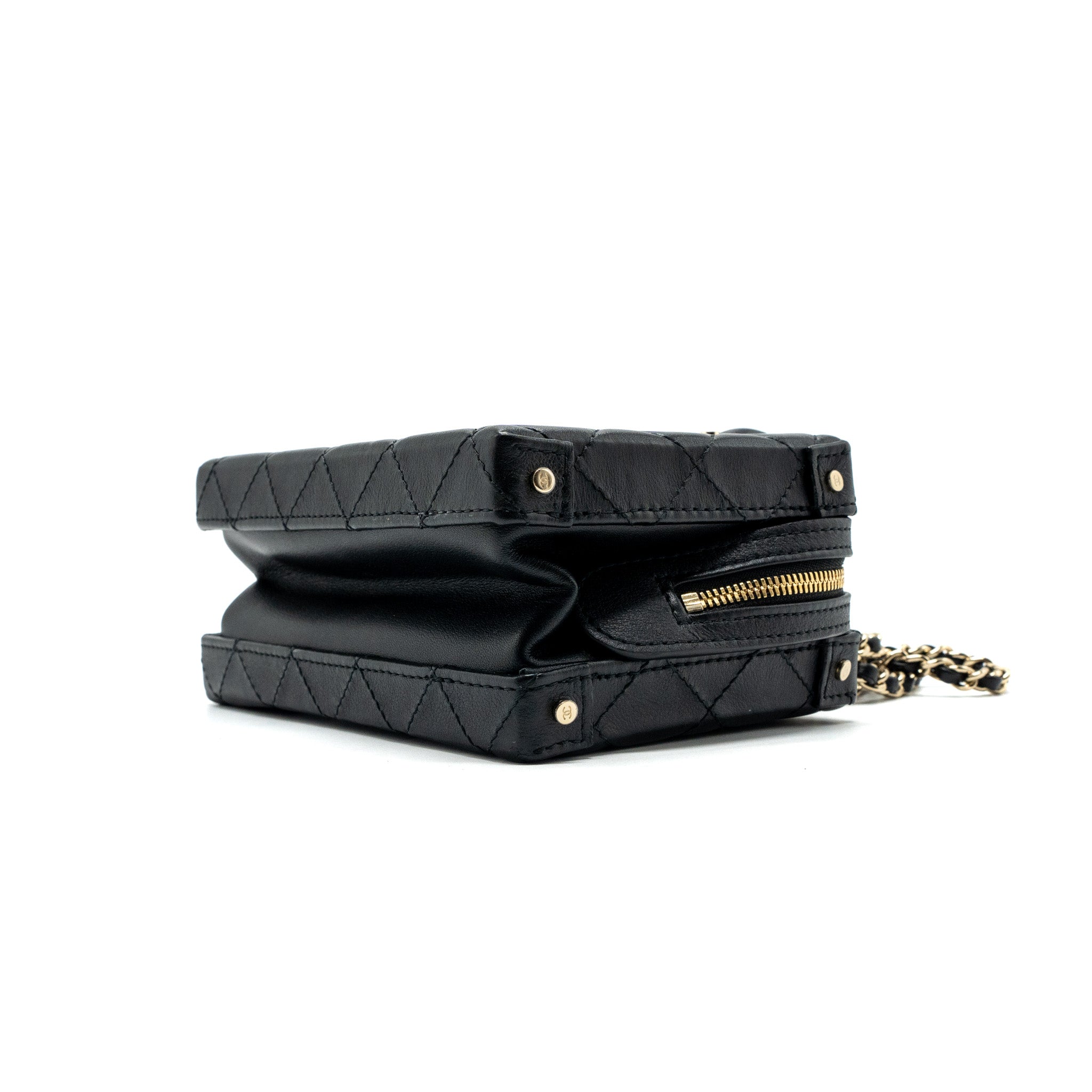 Chanel 22b Top Handle Small Vanity Case Calfskin Black (Microchip)