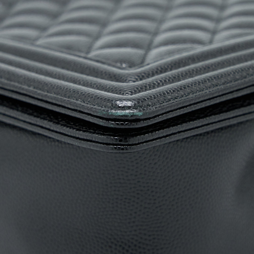 Chanel Boy Bag 28cm Caviar Black Brushed