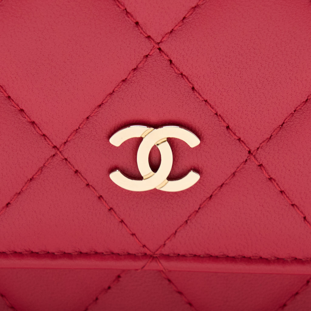 Chanel Classic Wallet On Chain Lambskin Red