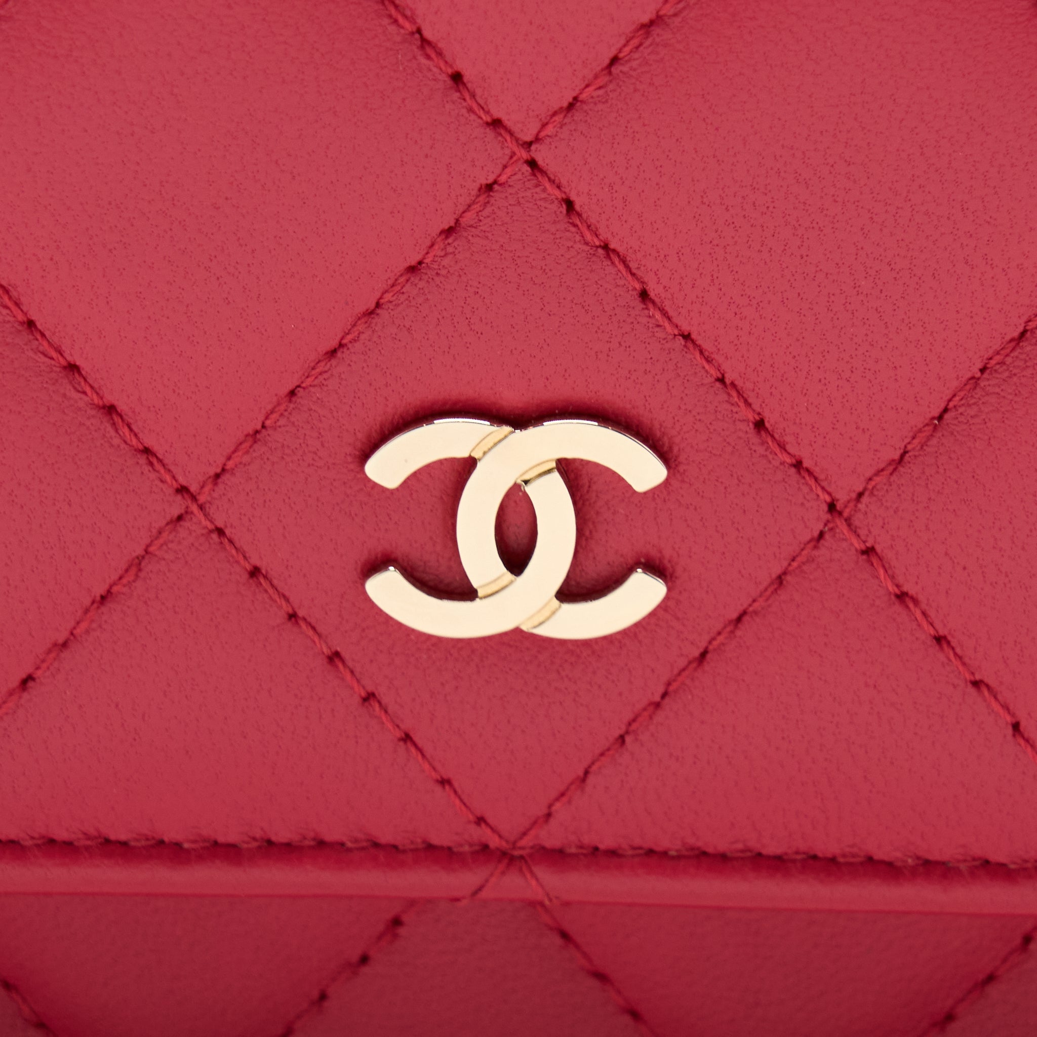 Chanel Classic Wallet On Chain Lambskin Red