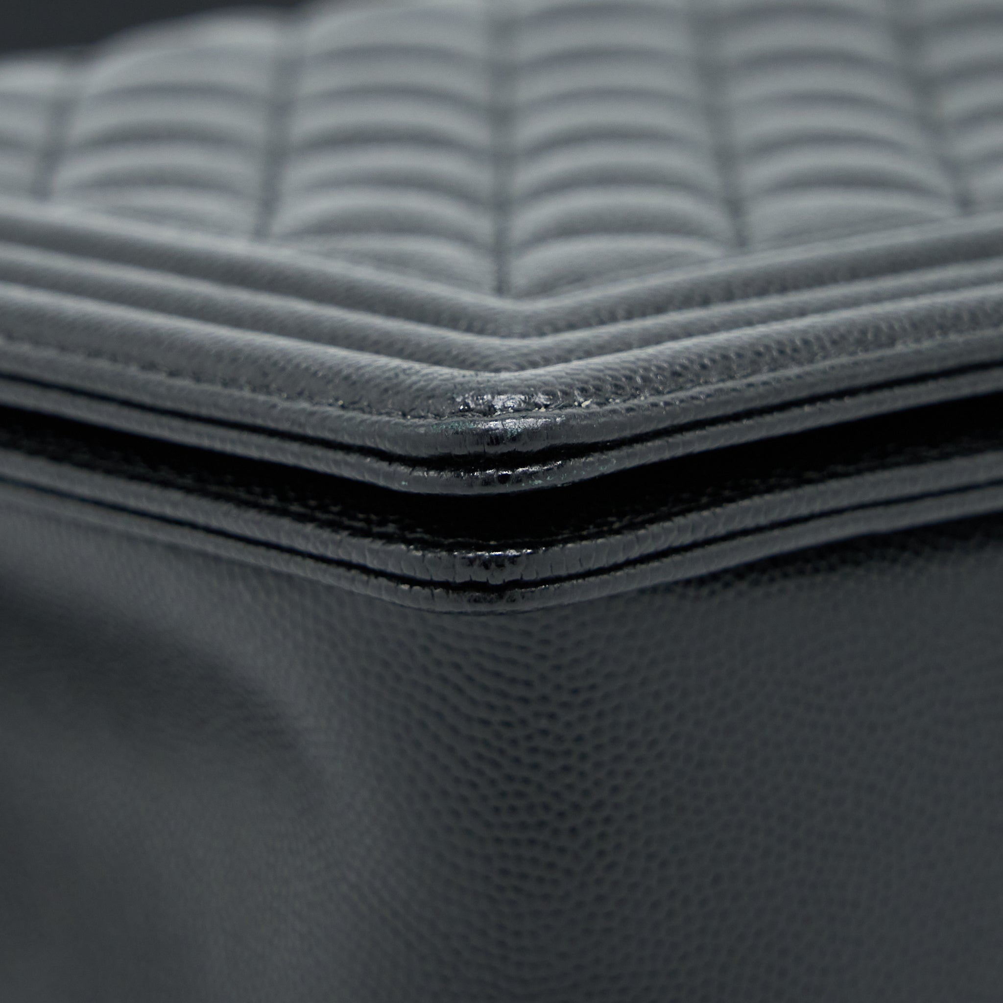 Chanel Boy Bag 28cm Caviar Black Brushed