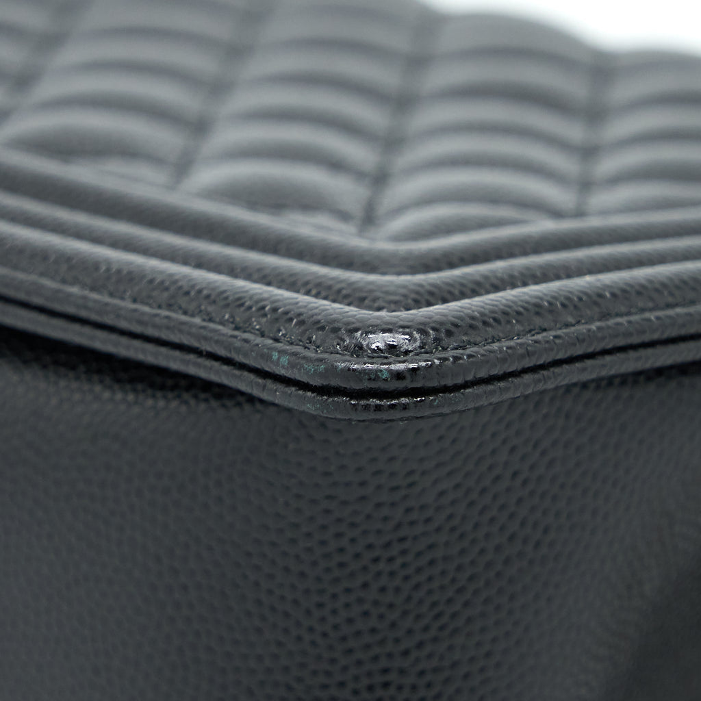 Chanel Boy Bag 28cm Caviar Black Brushed